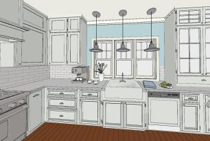 vector view small kitchen  design