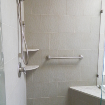 corner shower seat with grab bars