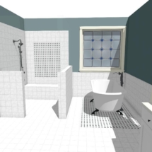 Traditional white master bath