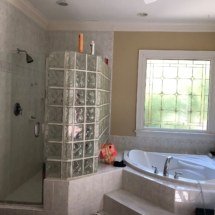old glassblock shower