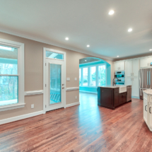 View into kitchen from family room