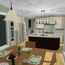 Color 3D rendering - vew from nook