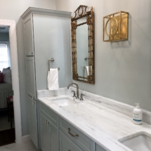 marble counter top with undermound rectangle sinks