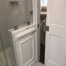 wainscoting on exterior of shower knee walls