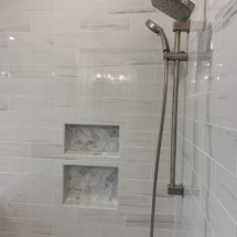 Marble-look porcelain tile